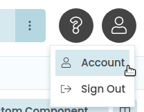 Opening the account menu