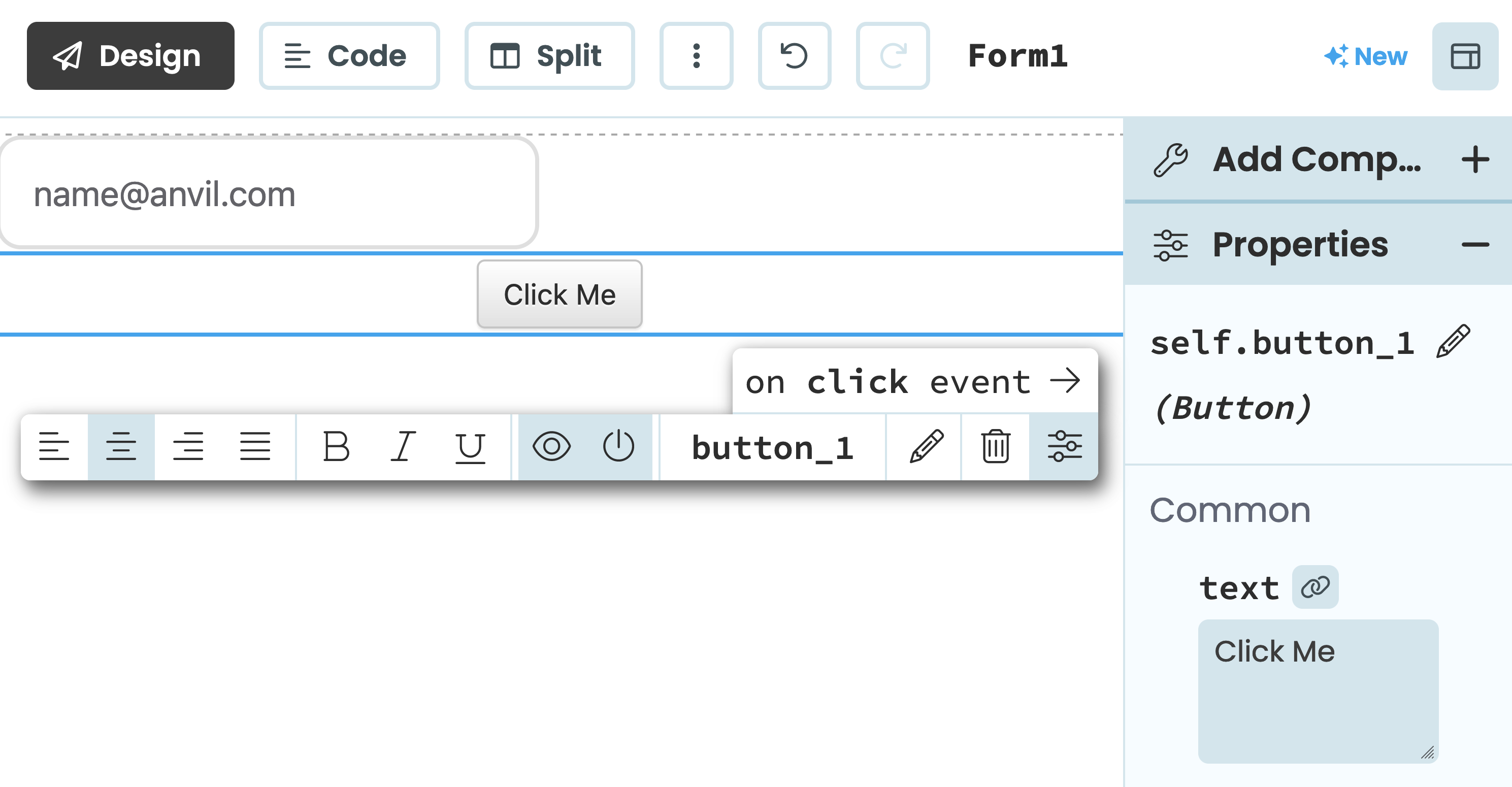 Using the component in a form