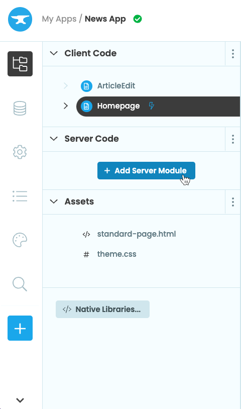 Adding a Server Module