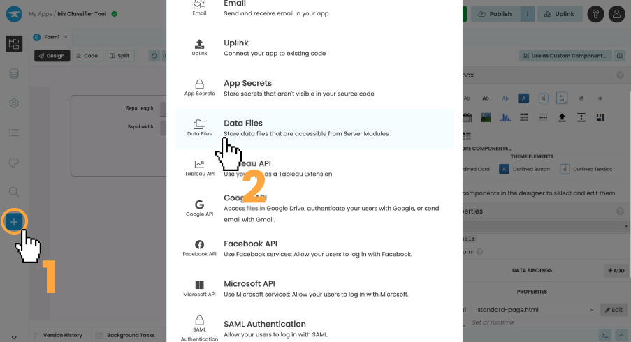 Adding the Data Files service